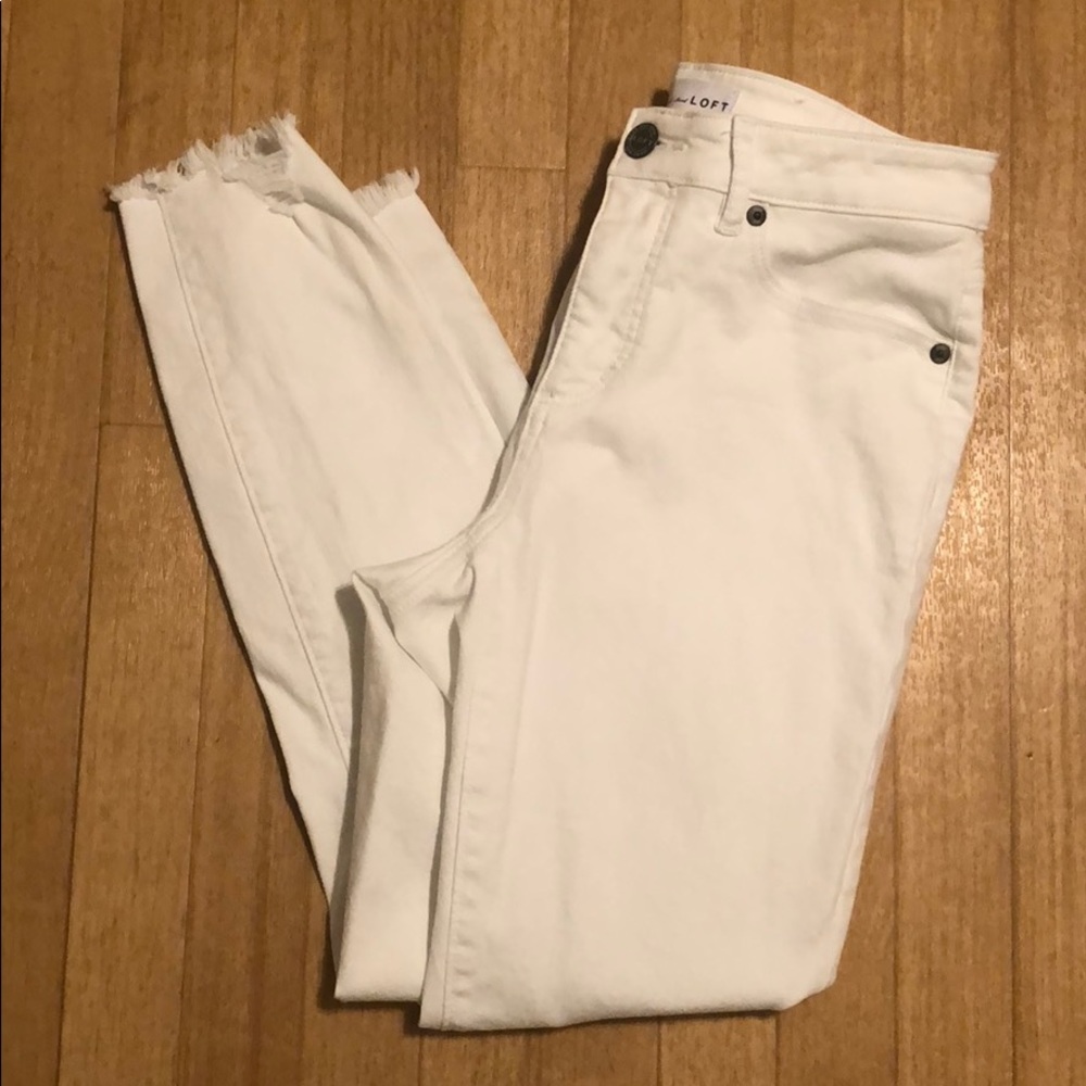 LOFT 26/2 Curvy Skinny Crop White Jean